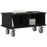 TV Stand Black Oak 68.5 x 35 x 35 cm Engineered Wood 891041