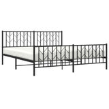 Metal Bed Frame without Mattress with Footboard Black 183x213cm 374460