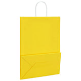 Paper Bags 250 pcs with Handles Yellow 32x17x44 cm 4101790