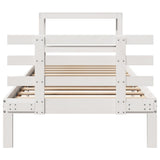 Bed Frame with Headboard without Mattress White 75x190 cm Small Single 3306097