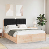 Bed Frame with Upholstered Headboard Black 140 x 190 cm 3398201