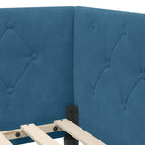 Corner Bed Frame with Headboard Blue 100 x 200 cm Velvet 42016615
