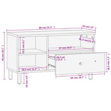 TV Cabinet Black 80x33x46 cm Solid Wood Mango 356836