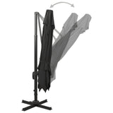 Cantilever Garden Parasol with Double Top 300x300 cm Black 312376