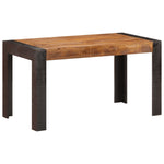 ZNTS Dining Table 140x70x76 cm Solid Rough Mango Wood 289655