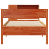 Bookcase Bed without Mattress Wax Brown 75x190 cm Small Single Solid Wood Pine 3322974