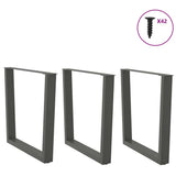 Dining Table Legs V-Shape 3 pcs Anthracite 80x cm Steel 4012666