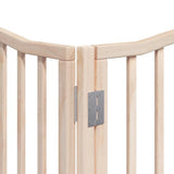 Dog Gate with Door Foldable 6 Panels 480 cm Poplar Wood 3155609