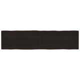 Table Top Dark Brown 200x50x cm Treated Solid Wood Live Edge 364049
