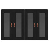 Wall Mounted Cabinet 2 pcs Black oak 69.5 x 34 x 90 cm 3334301