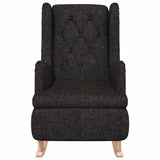 Armchair with Solid Rubber Wood Rocking Legs Black Fabric 329407