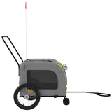 Pet Bike Trailer Green and Grey Oxford Fabric and Iron 93857
