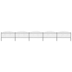 ZNTS Garden Fence with Spear Top Steel x8.5 m Black 277707