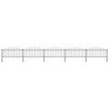 ZNTS Garden Fence with Spear Top Steel x8.5 m Black 277707