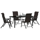 Garden Dining Set 5 pcs Black Coffee Powder-Coated Steel 3379271