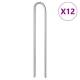 Tent Pegs 12 pcs U-shaped 37 cm 10 mm Galvanised Steel 4009348