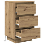 ZNTS Bedside Cabinet with LED Lights Artisan Oak 38x34x65 cm 861309