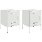 ZNTS Bedside Cabinets 2 pcs White 36x39x50.5 cm Steel 842921