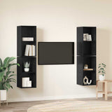 TV Cabinet Set 4 pcs Black Oak 37 x 37 x 72 cm Engineered Wood 3393562