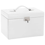 ZNTS Jewellery Box 3-Layer with Mirror Lockable White 26x18x17.5 cm 4103558