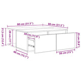 Coffee Table Artisan oak 80 x 80 x 31 cm Engineered wood 875487