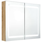 ZNTS LED Bathroom Mirror Cabinet Oak 80x12x68 cm 326515