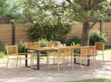 Garden Dining Set 7 pcs Beige and Brown Poly Rattan 3365483