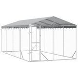Outdoor Dog Kennel with Roof Silver 3x6x2.5 m Galvanised Steel 3190488