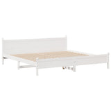 Bed Frame without Mattress White 180x200 cm Super King Solid Wood Pine 855583