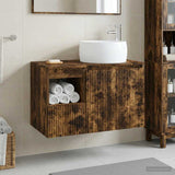 Bathroom Furniture Set 2 pcs Smoked Oak Engineered Wood 3404099