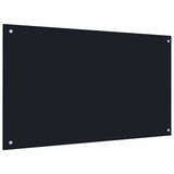 Kitchen Backsplash 2 pcs Black 100 x 60 cm Tempered Glass 3415442