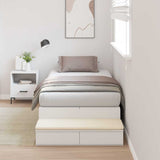 Storage Bed Frame with Drawer White 90 cm Engineered Wood 3335669