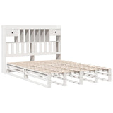 Bookcase Bed without Mattress White 140x200 cm Solid Wood Pine 3323960