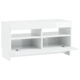 LED TV Cabinet High Gloss White Engineered Wood 896119