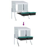 Chicken Nesting Box 2 Compartments with Legs Galvanised Steel 4104895