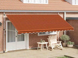 Manual Retractable Awning 400 cm Orange and Brown 145840