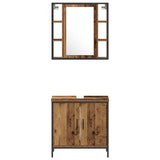 Bathroom Furniture Set with Shelf 3 pcs Brown Engineered wood 3332561