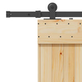 Sliding Door with Hardware Set 85x210 cm Solid Wood Pine 3332672