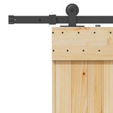 Sliding Door with Hardware Set 85x210 cm Solid Wood Pine 3332672