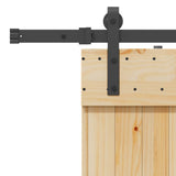 Sliding Door with Hardware Set 80x210 cm Solid Wood Pine 3332659