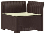 7-Seater Garden Sofa with Cushions Rattan Look PP Brown 3444146