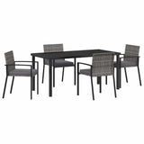 Garden Dining Set 5 pcs Grey Powder-Coated Steel 3379257