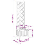 Planter with Trellis Black Solid Wood Fir 365478