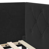 Corner Bed Frame with Headboard Black 80 x 200 cm Velvet 42016591