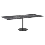 Table Top Black 100x62 cm 8mm Tempered Glass with Marble Design 322275