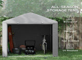 1.6 x 2.2m Garden Storage Shed Tent, with Accessories - Light Grey T3398P317789