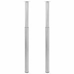 2 Telescopic Table Legs Brushed Nickel 710 mm-1100 mm 242152
