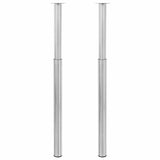 2 Telescopic Table Legs Brushed Nickel 710 mm-1100 mm 242152