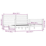 Bed Frame without Mattress Solid Wood Pine 200x200 cm 3103733