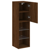 TV Cabinet with LED Lights Brown Oak 30.5x30x102 cm 837027